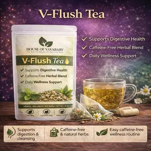 House of VavaBaby V-Flush Gummies capsule & Herbal Tea Set - Supports Digestive Health, Promotes Daily Wellness, Caffeine-Free & Sugar-Free Beverage