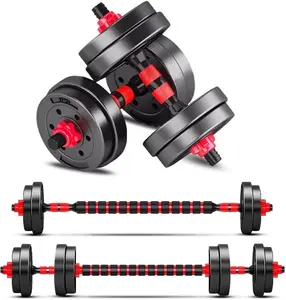 Adjustable-Dumbbells-Sets, 20/30/40/60/80lbs Free Weights-Dumbbells Set of 2 Convertible To Barbell A Pair of Lightweight for Home Gym