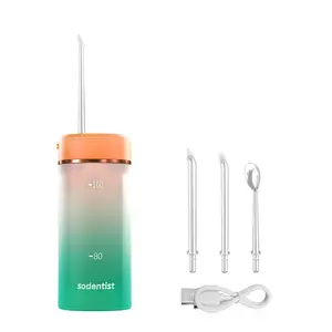 Sodentist XY02 Water Flosser, Portable Dental Water Pick Tooth Flosser, Cordless Water Flosser Dental Oral Irrigator 4 Modes IPX6 Waterproof Rechargeable, Home & Travel Braces Bridges Care (Orange sea)