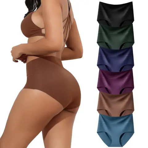 LEVAO High Waist Seamless Underwear for Women – 6/12 Pack Invisible Full Briefs, Daily No Show Panties, Soft & Stretch Fit, Non-waist Functional Underwear S-XXL