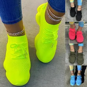Women'sSneakers2023NewFashionBreathablesComfortableSneakersWomenMeshFabricLaceUpFemaleFootwearWomenShoes
