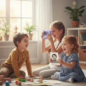 Instant Print Kids Camera with Games & Dual Lens