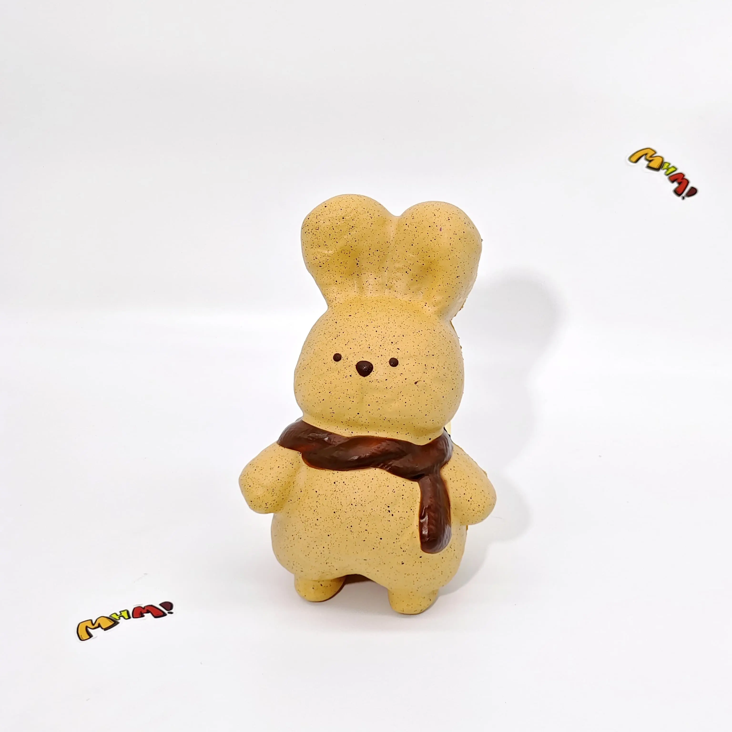 MHM White Scarf Rabbit Slow Rising Squishy Toy, Soft Foam Sensory Fidget Toy, Cute Bunny Kawaii Gift