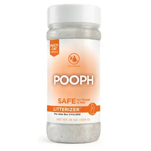 POOPH® LITTERIZER® – 16oz Bottle – Absorbs 46x Weight in Wetness & Odor – Keeps Litter Dry, Reduces Mess, Reduce Litter Costs and Get a Stink-FREELitter Box – Without Fragrances or Harsh Chemicals