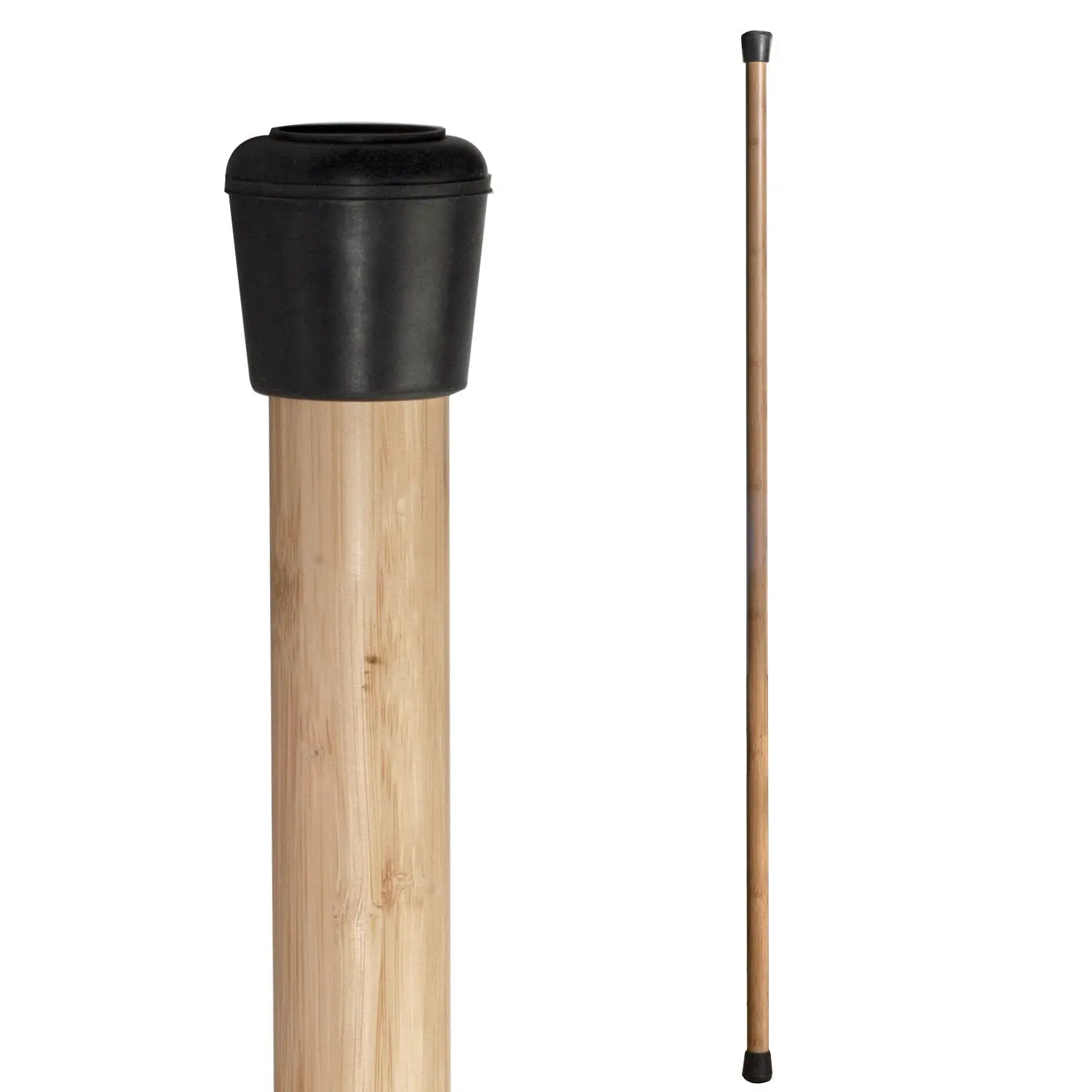 Bamboo Mobility & Training Stick with Rubber Feet - Exercise Balance Pole for Yoga, Pilates, Physical Therapy & Stretching