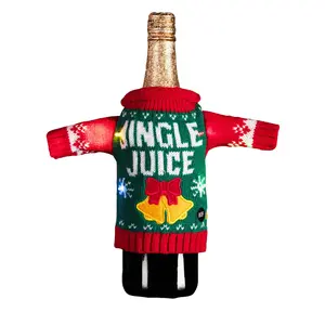 Light-Up Ugly Christmas Sweater Wine Bottle Cover