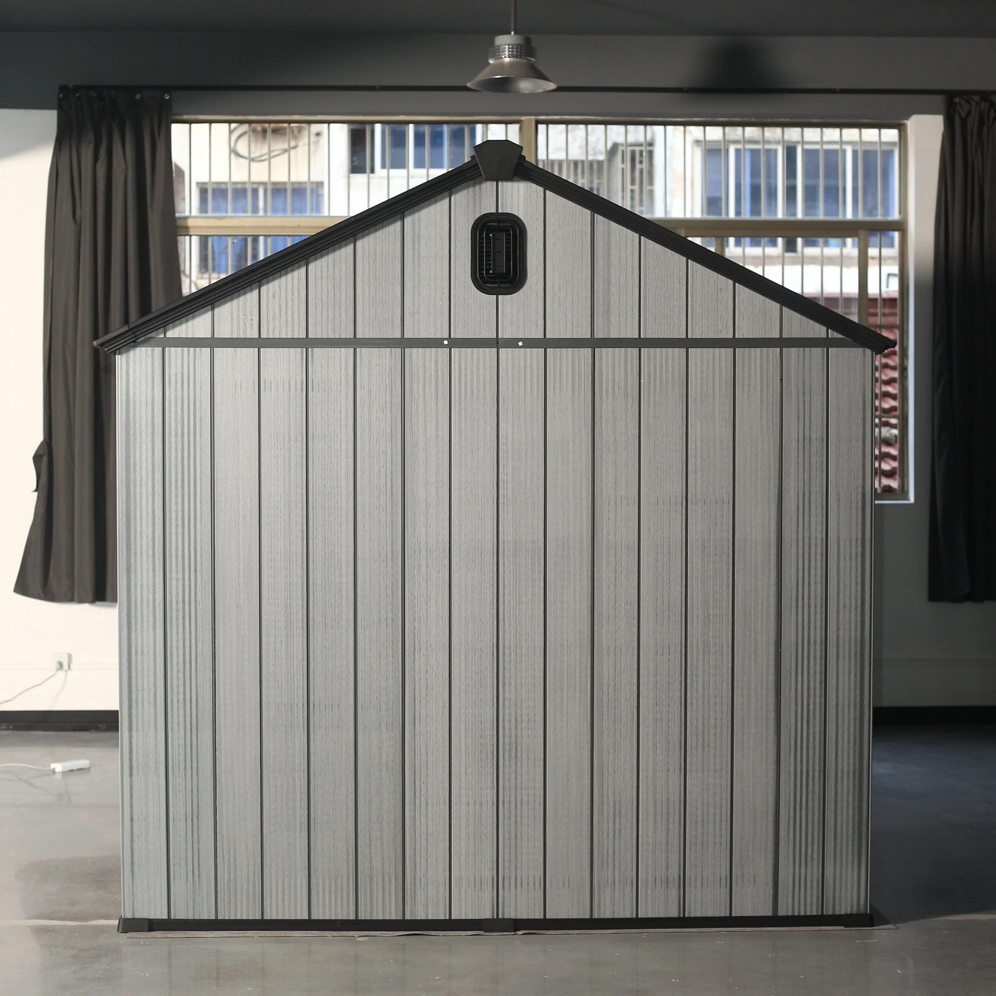 Outdoor Resin Storage Shed Lockable Door Waterproof Plastic Garden Tool Shed Windows Vents Patio Furniture