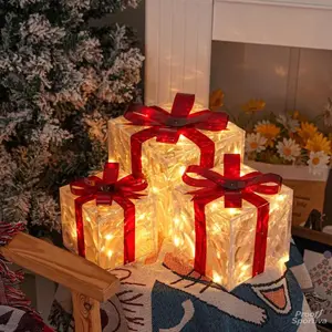 3-piece DIY Gift Box Lamp Kit with Adjustable Fairy Lights and Battery Box 8 Lighting Modes Perfect for Gift Giving and Atmospheric Decor