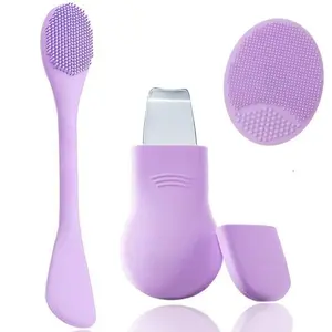Facial Skin Care Tool Set, Silicone Exfoliating Brush, 2-In-1 Scraper, Deep Cleaning Face Cleaner, Blackhead Remover, Pore Cleansing Skincare Tool, Facial Cleansing Tools