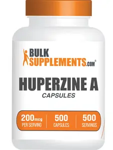 BulkSupplements Huperzine A 200mcg Capsules - Gluten Free, 200mg per Serving (500 Capsules - 500 Servings)