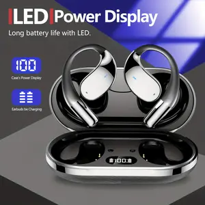 Wireless bone conduction headphones, open-ear headphones, conduction headphones, Bluetooth 5.4 wireless stereo, noise-cancelling headphones with microphone, calling headphones, LED display screen, sports headphones