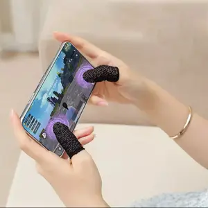 10 Pcs Gaming Finger Sleeve Game Controller Mobile Sweatproof Gloves for Screen Android Console Phone Rubber Smartphone