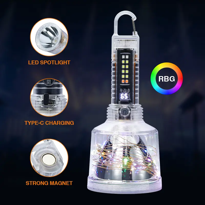 Large Outdoor LED Flashlight , Long Battery Life with USB ChargingSuitable for Camping Gear, Survival Equipment, Essential for Explorers
