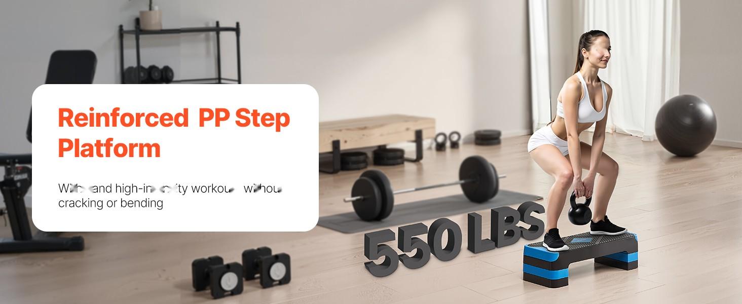 Aerobic Exercise Step Platform With Adjustable Height For Home Gym Cardio Training - Non Slip Surface Four Riser Levels, Blue, Durable And Stable Workout Stepper For Step Aerobics HiImpact Training, Cardio Conditioning And Fitness Aerobic Exercise Step Platform With Adjustable Height For Home Gym Cardio Training - Non Slip Surface Four Riser Levels, Blue, Durable And Stable Workout Stepper For Step Aerobics HiImpact Training, Cardio Conditioning And Fitness