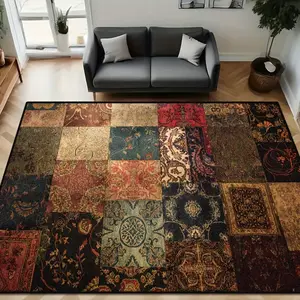 Imitation Cashmere Modern Printed Plant Pattern Area Rug Soft Plush Machine Washable Floor Mat Outdoor Items Home Decor