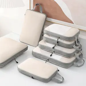 Travel Compression Bag, 4 Counts/set Waterproof Luggage and Clothing Storage Bag, Clothes Storage Organizer, Home Organizer for Travel, Lightweight Packing Cubes