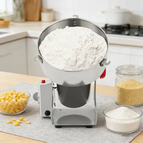 Stainless Steel Countertop Grain Grinder-Crusher Machine, 4500W, 2500g Capacity, Aluminum Component, 1 Socket Tool, 2 Blade Heads, for Home Herb, Soybean Processing (Suitable for Hospital Cleaning Brush Use)