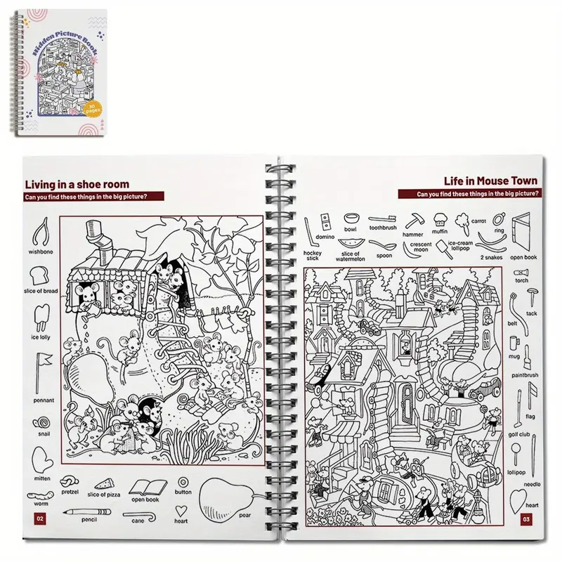 Adult Hidden Drawing Book, 60 Different Drawings Coloring Book, Improving Attention and Observation Skills Coloring Book, Perfect Party Gift, Doodle Books