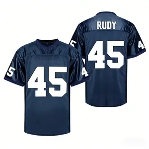 Rudy football jersey #45 dark blue, website breathable, elastic, embroidered letters and numbers