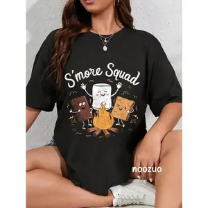 100% Cotton Smore Squad For Camping Campfire Chocolate Marshmallow T-Shirt