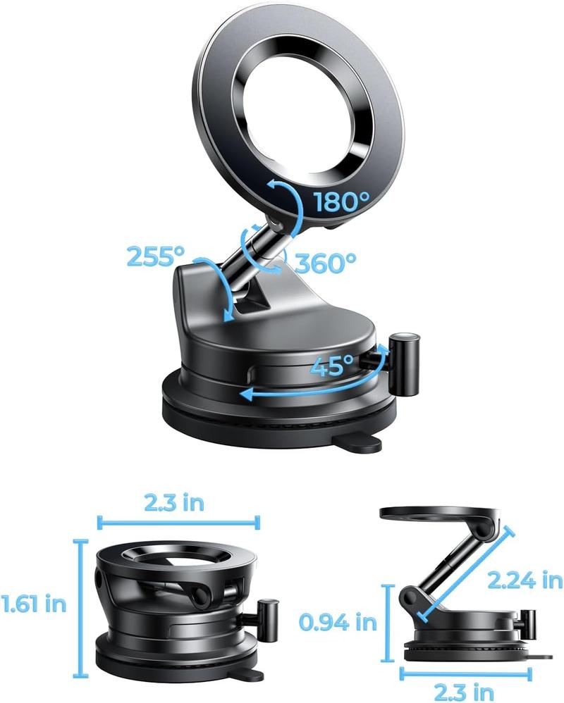 LISEN Suctionpro Phone Holder, 360°Vacuum Car Phone Holder, Suction Phone Mount with One-Step Lock, Retractable, Compact & Stable Design, Car Accessories LISEN Suctionpro Phone Holder, 360°Vacuum Car Phone Holder, Suction Phone Mount with One-Step Lock, Retractable, Compact & Stable Design, Car Accessories