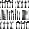 Black Stainless Steel Flatware (24-Piece/48-Piece), Mirror Polished Adult Cutlery, 24/48 Set Fit Dishware Sets, Party-Ready Durable Dishwasher-Safe Kitchen Home Essentials (Fork, Knife, Spoon)