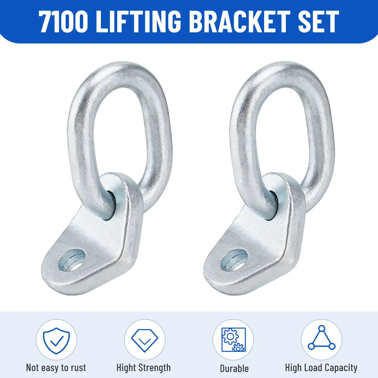 7100 Engine Lifting Bracket Set, 17700 lb Load Capacity, 2/4 Sets Automotive Repair Tools, High-Strength Galvanized Rust-Resistant Outboard Motor Parts, Auto Accessories, Father's Day Gift