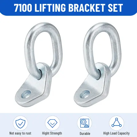 7100 High-Strength Rust-Resist Galvan Engine Lifting Bracket Set, 1/2 in Size, 17700 lb Load Capacity, 2/4 Sets Automotive Repair Tools for Engine & Transmission Repair, Vehicle Accessories, Outboard Motor Parts, Father's Day Gift
