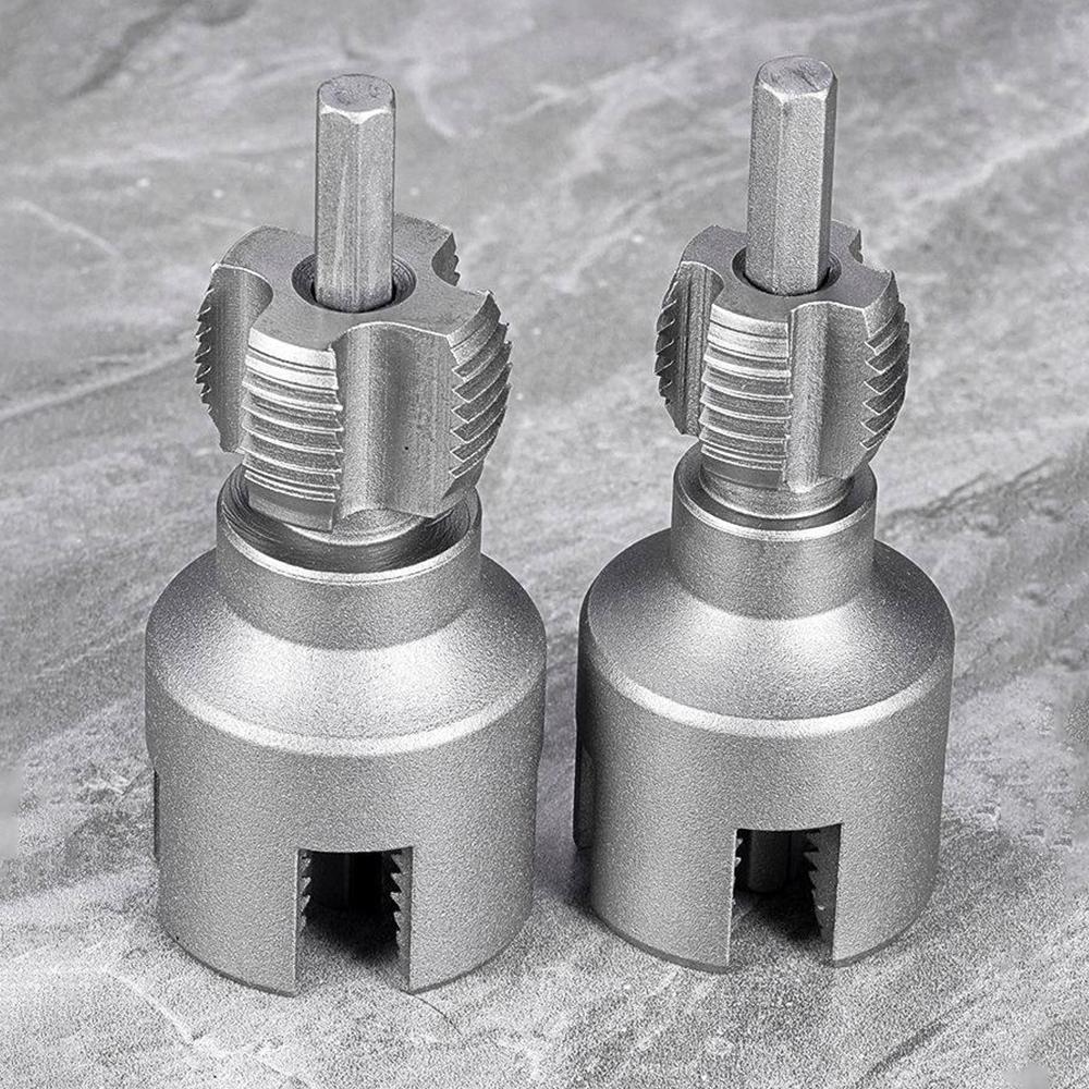 2pcs 1/2 inch 3/4 inch PVC Thread Cutting Tool Inner & Outer Pipe Threading Tools Dual Function Electric Drill Compatible PVC Plastic Pipe Threading Machine Kit for Home Repair Precision Carbon Steel NPT Pipe Tap Set external pipe high speed