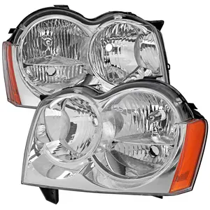 2005-2007 Gran Cheroke Factory Style Headlights (Chrome Housing/Clear Lens)