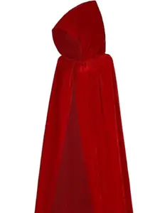 Unisex Hooded Cloak Full Long Velvet Cape for Halloween Cosplay Costumes
