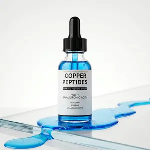 GHK Cu Peptide Serum – Copper Peptide for Tightening Collagen Boosting & Hydrating with Hyaluronic Acid – Vegan Cruelty-Free Anti-Aging Treatment - Hydrate, Lightweight