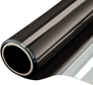 [New deal] Window Film One Way Mirror Film Daytime Privacy Static Non-Adhesive Decorative Heat Control Anti UV Window Tint Black Silve