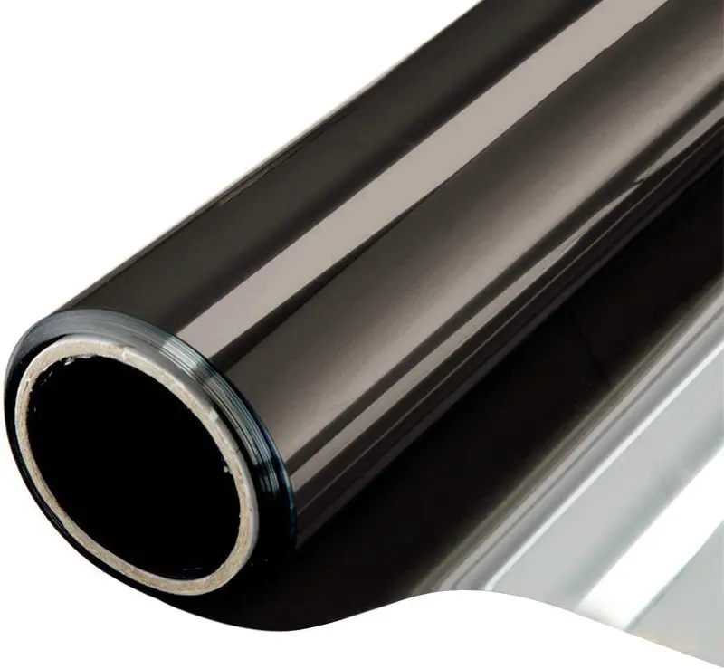 [New deal] Window Film One Way Mirror Film Daytime Privacy Static Non-Adhesive Decorative Heat Control Anti UV Window Tint Black Silve