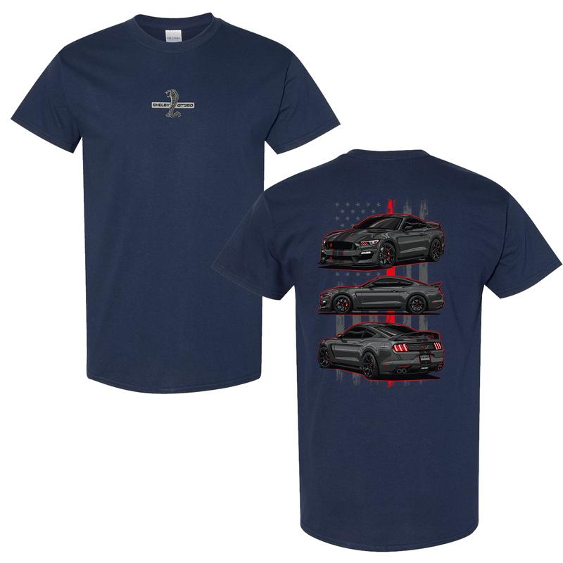 Mustang Shelby GT350 Vintage graphic Acid ed T-shirt Car Clothing Racing Shirt Sport Car Shirt Cotton Menswear Superior Tee for All-Day Comfort