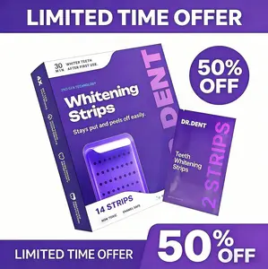DRDENT Purple Teeth Whitening Strips PV-7/21 Whitening Sessions - Safe for Enamel - Non Sensitive Teeth Whitening-Peroxide-Free Radiant