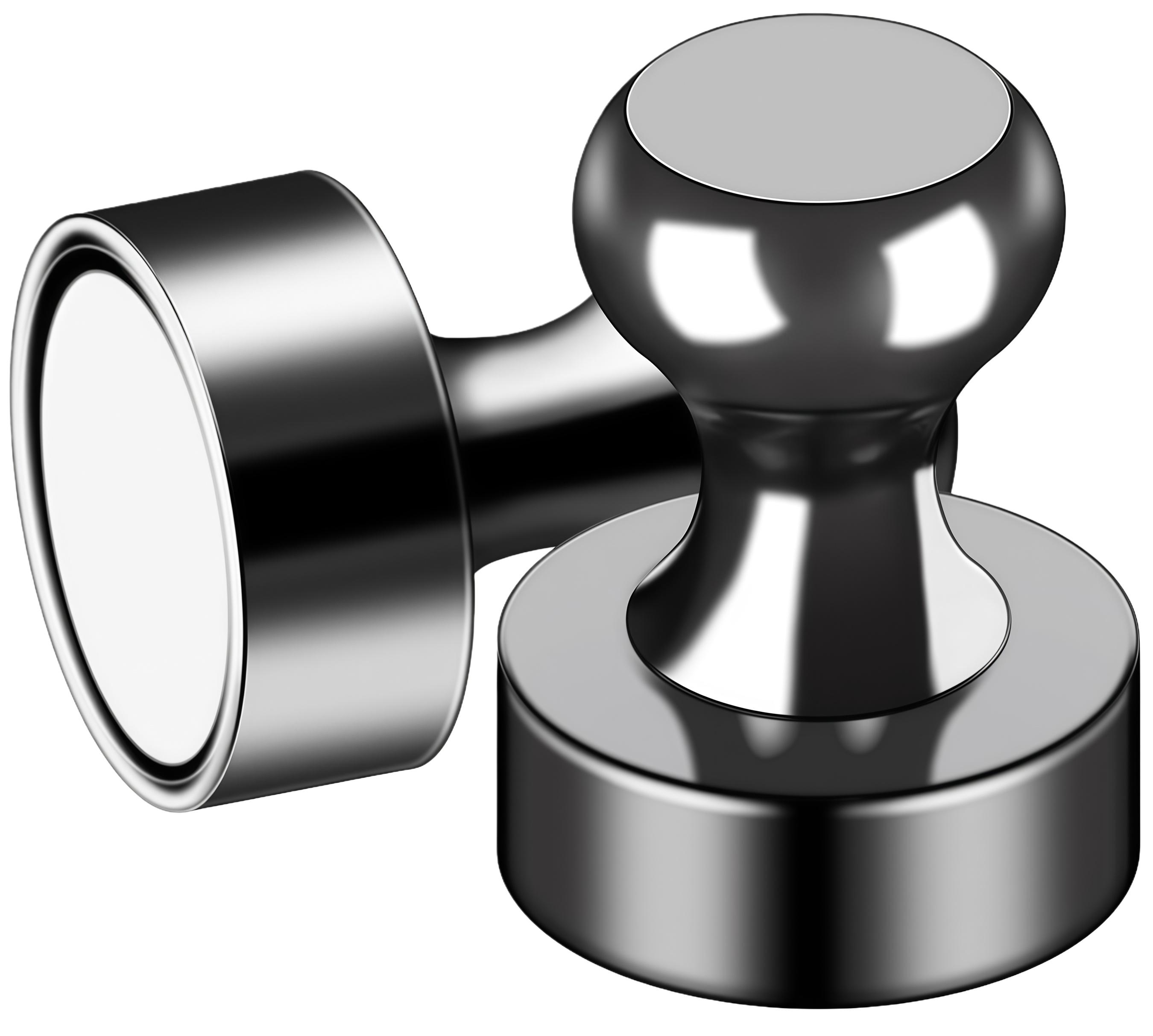 Multi-Purpose Strong Magnetic Push Pins Brushed Nickel Thumbtack Magnets for Refrigerator Whiteboard Locker School Classroom Bulletin Board Organization