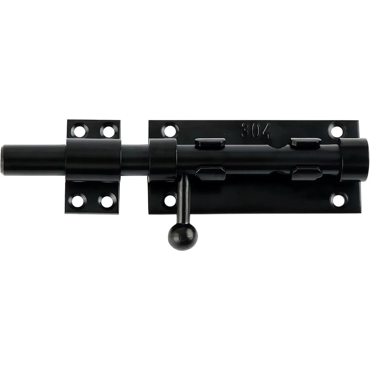 Slide Lock SUS304 Stainless Steel Gate Latch, Slide Bolt Latch,Thickened Heavy Door Latch Lock,6 Inch Black Barrel Bolt Latch,  Slide Latch Lock