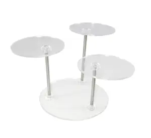 FixtureDisplays® 3-Teir Plexiglass Acrylic Stand Riser Jewelry Display Phone Stand 13801 13801