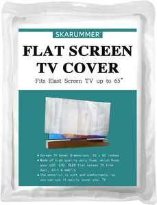 Foam Flat Screen TV Cover Fits Up to 65''W x 36''H, Flat Screen TV Protection During House Moving, Storing, or Home Renovation