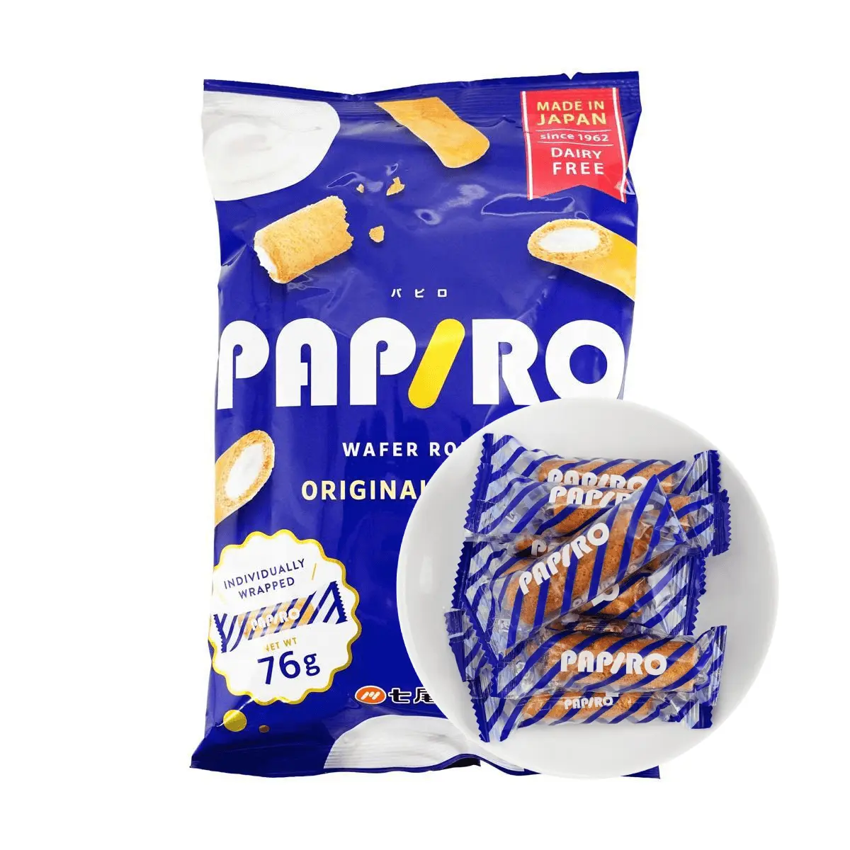 NANAO PAPIRO Original Cream Wafer Rolls 76g - Authentic Japanese Snack, Crispy & Delicious NANAO PAPIRO Original Cream Wafer Rolls 76g - Authentic Japanese Snack, Crispy & Delicious