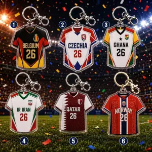 12 Ops (NOT COMBO 12) Personalized Football Jersey Acrylic Keychain, Custom Country Number Keyring