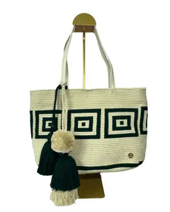 WAYUU TOTE BAG GREEN & BEIGE EDITION