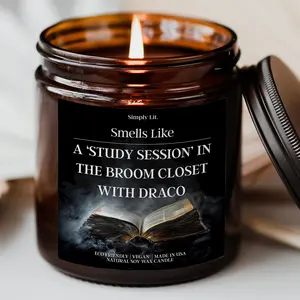 Smells Like A Study Session With Draco Candle, Funny Gift For Her, Fictional Men Candles Dramione Slytherin Decor Gift, Spicy Book Lover