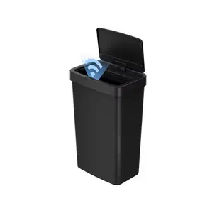 13 Gallon Motion Sensor Kitchen Trash Can – Touchless Automatic Garbage Bin with Lid, Black