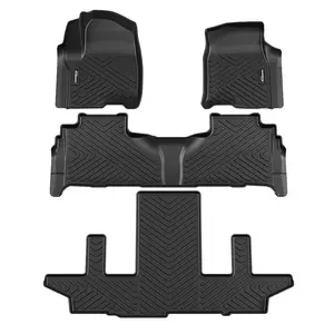 GARVEE Custom Fit GARVEE TPE All Weather Floor Mats for 2014-2018 Chevy Silverado/Sierra 1500 & 2015-2019 2500HD/3500HD Crew Cab with Heavy Duty Waterproof Liners in Black