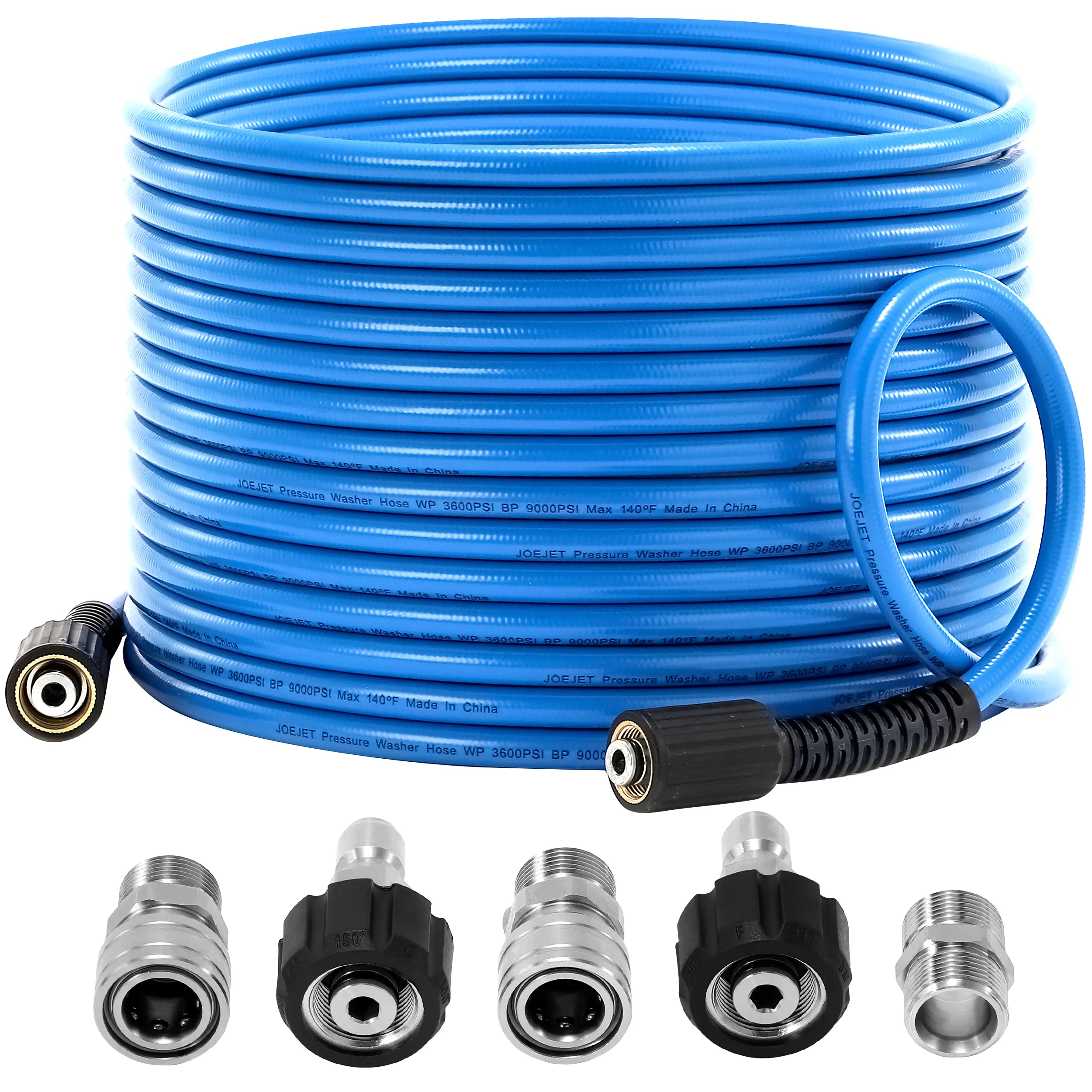 JOETET Pressure Washer Hose 1/4”, Kink Resistant Power Washer Hose, High Pressure Replacement Hose, Compatible with M22 Fittings Stainless Steel, 3600