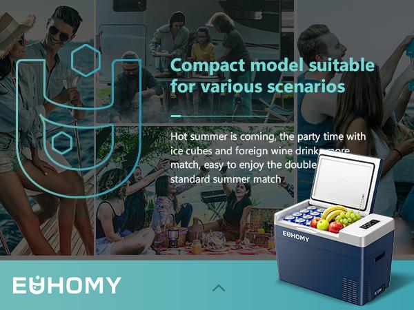 【Back To School】EUHOMY 12 Volt Refrigerator, 23&31QT Compressor Electric Cooler APP Control, Car Fridge -4℉~68℉, Portable Refrigerator 12/24V DC 100-240V AC, Portable Freezer for Camping, Travel, Boat
