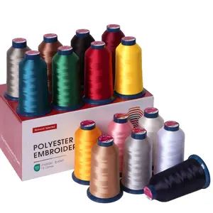 4000m*15rolls*15 hot colors Richword 108D/2 40wt Polyester Embroidery Thread