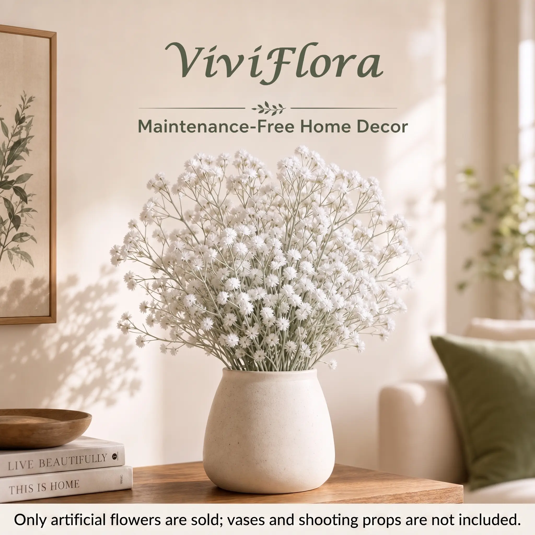 Artificial White Baby's Breath Bouquet - 5 Pcs/Set, 108 Tiny Blooms Per Stem (Total 540 Heads) Faux Gypsophila Stems, Vase Filler for Bridal Weddings, Boho Home Decor,Gifts, Couples, Graduation Season, Independence Day Decorations ground mom